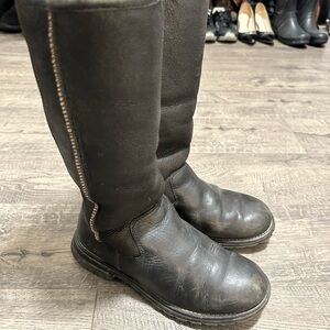 Black Leather Tall Riding Boots